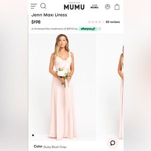 Show Me Your Mumu Jenn Maxi Dress in Dusty Blush Crisp